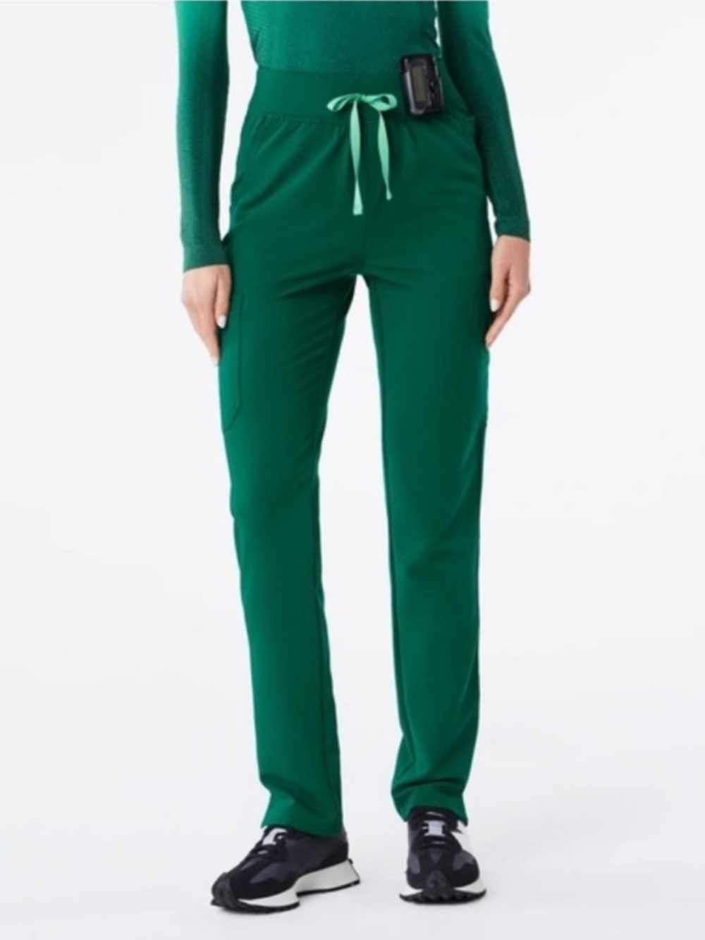 Figs High Waisted Yola Skinny Scrub Pants Hunter Green Size Small Regular